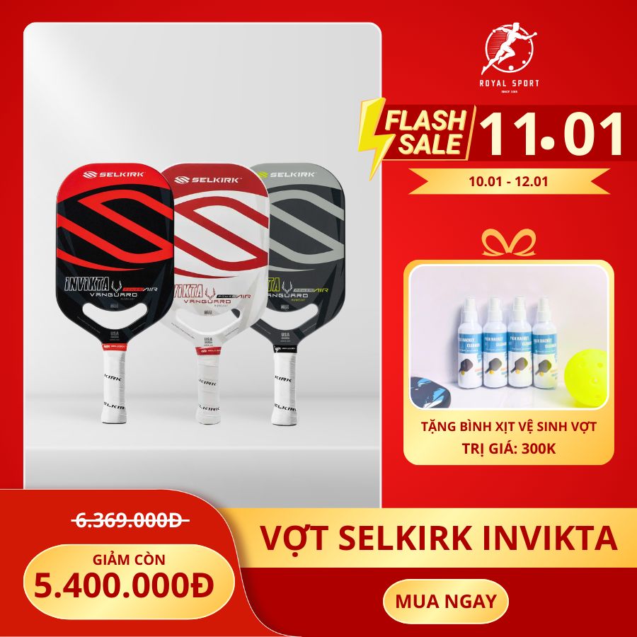 khi mua vợt selkirk invakta tặng ngay 1 bình xịt mặt vợt