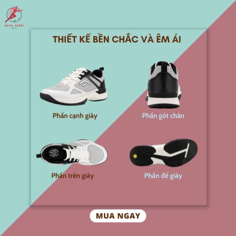 Giày Pickleball Nam Cao Cấp GPM1-2-M 10 thiet-ke-giay-pickleball-gpm1-2-m-mang-đen-su-ben-chac-va-em-ai-cho-nguoi-dung
