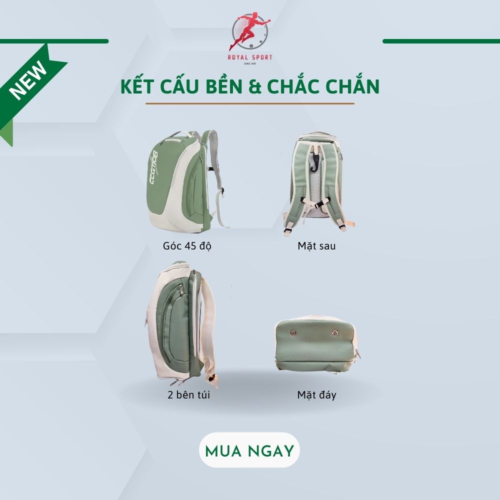 Balo Đựng Vợt Pickleball Da PU Cao Cấp P1014-4 7 Kết cấu chắc chắn của balo pickleball da PU cao cấp P1014-4