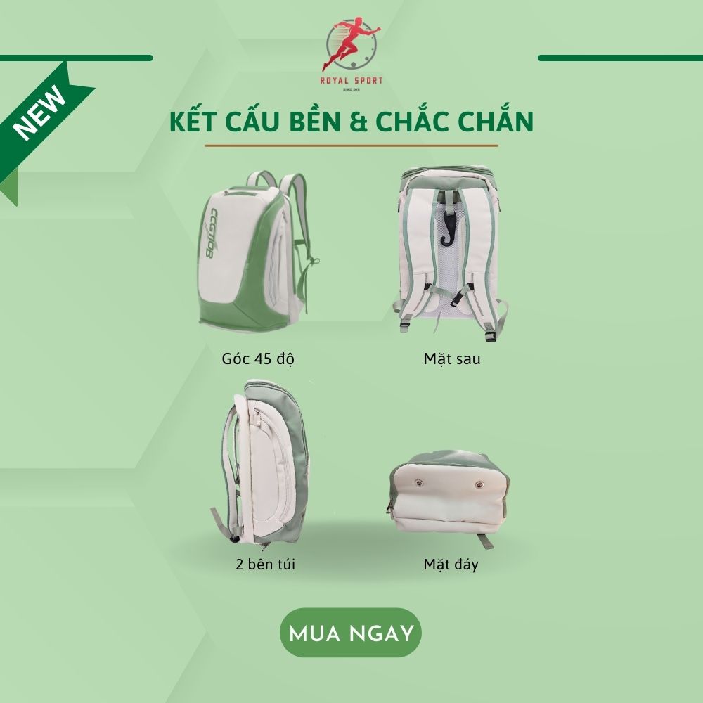 Balo Đựng Vợt Pickleball Da PU Cao Cấp P1014-3 5 Balo pickleball P1014-3 có kết cấu chắc chắn và độ bền cao