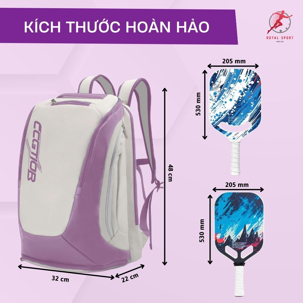 Balo Pickleball Da PU Cao Cấp P1014-6 8 Kích thước balo pickleball P1014-6 khoa học giúp bạn dễ dàng sử dụng
