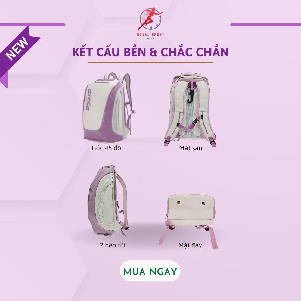 Balo Pickleball Da PU Cao Cấp P1014-6 6 Kết cấu bền và chắc chắn giúp balo pickleball P1014-6 chứa được nhiều đồ dùng cần thiết