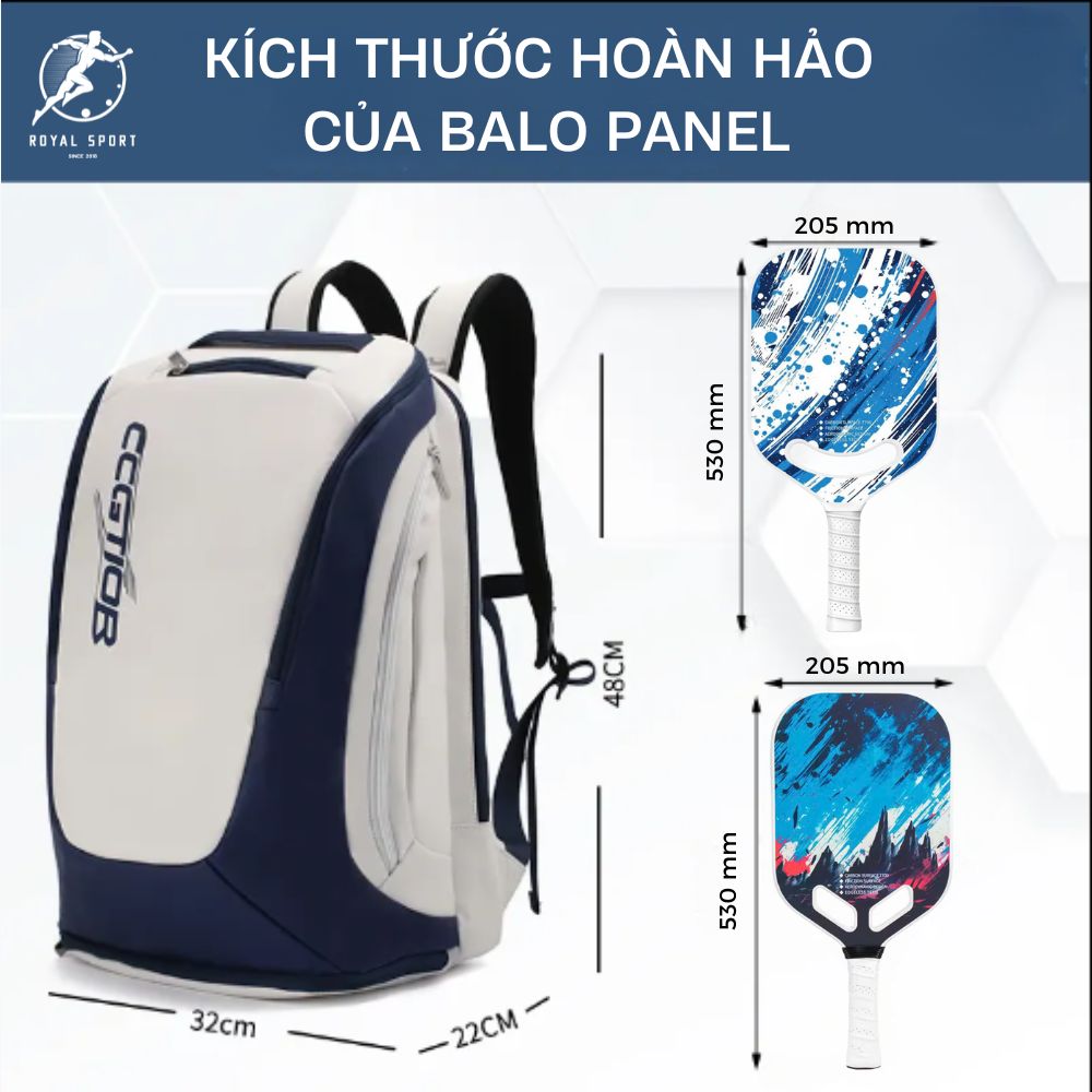 Balo Pickleball Da PU Cao Cấp P1014-1 5 Kích thước balo pickleball da PU cao cấp PVN1014-1