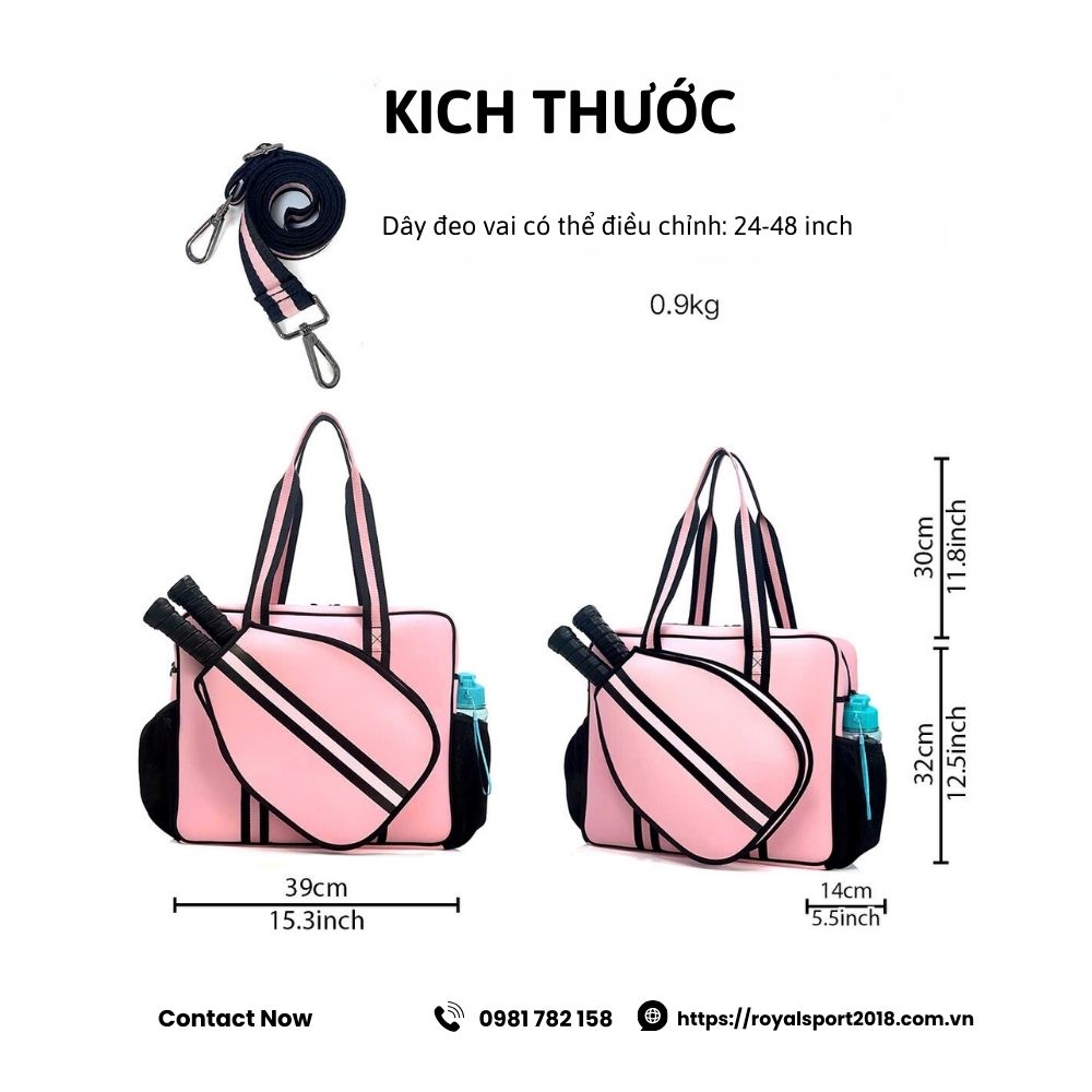 Kích thước túi đựng vợt pickleball W2HG