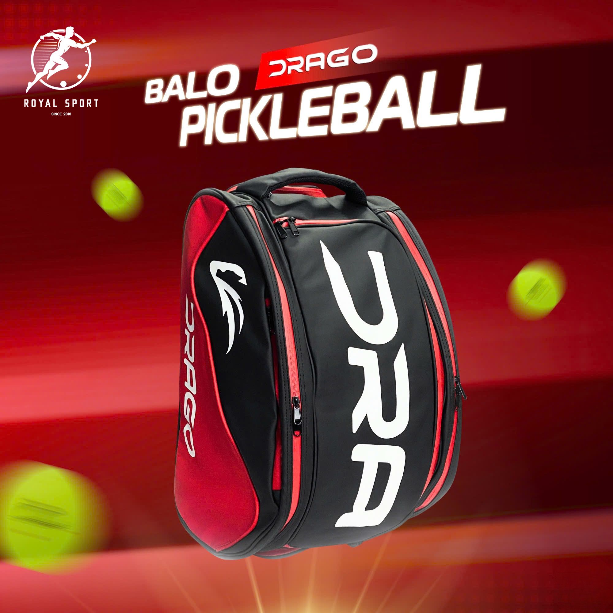 Balo Pickleball Drago P1017 Màu Đỏ Balo Pickleball Drago P1017 Màu Đỏ