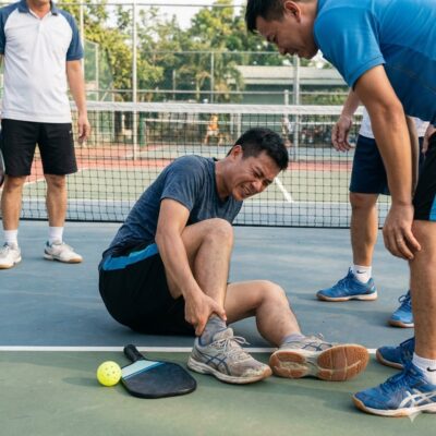 Lật cổ chân khi chơi pickleball